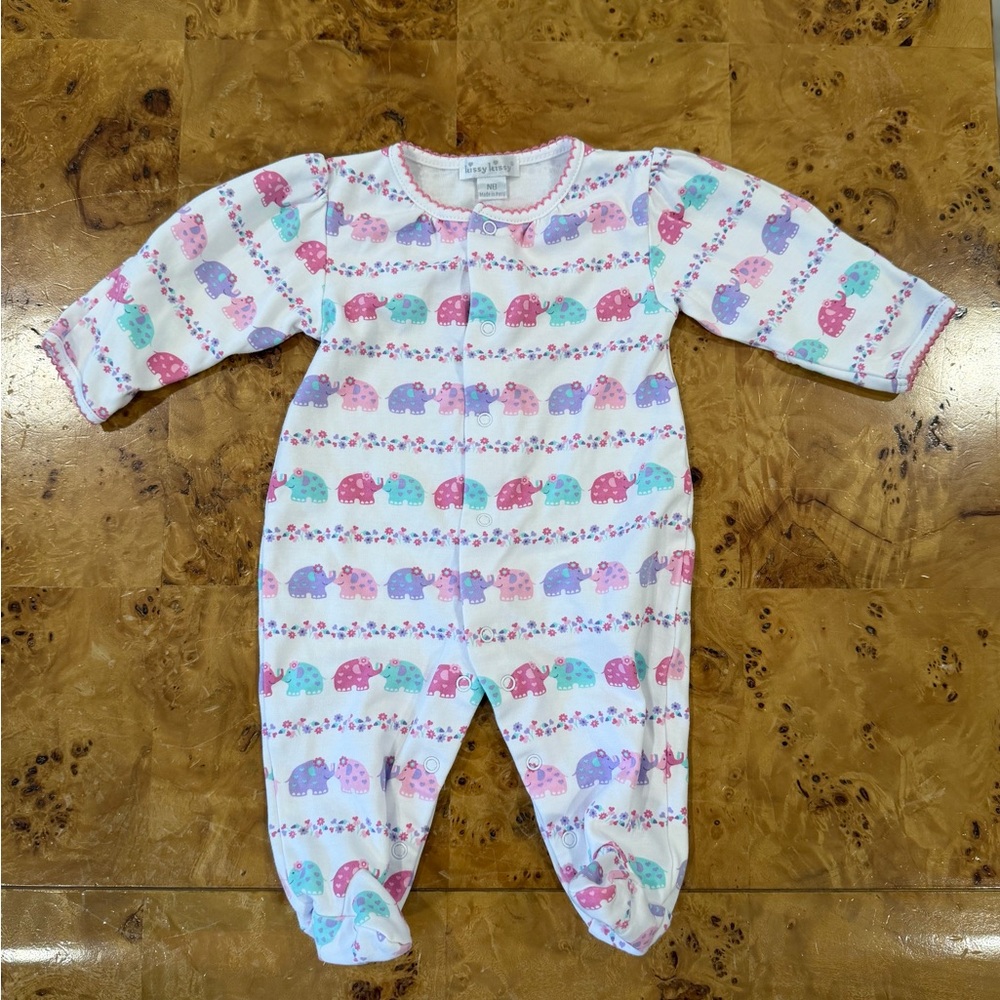 Kissy Kissy Multicolor Elephant Print Footie
